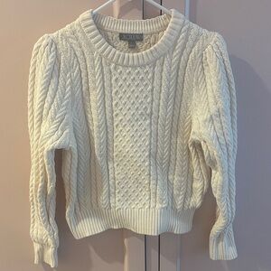 J. Crew Women's Ivory Cable Knit Sweater